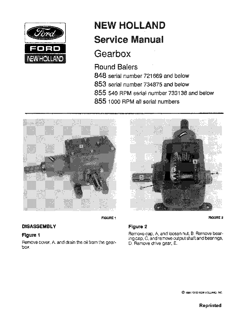 owners manual for new holland 855 baler